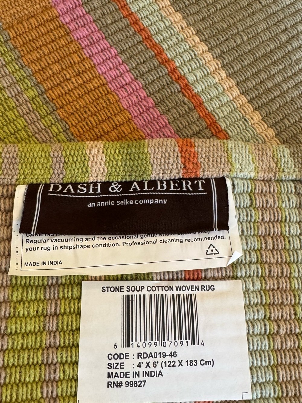 Dash and Albert Cotton “Stone Soup” Rug - NEW - Picture 3 of 4